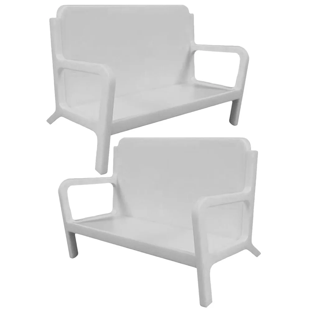 

2 Pcs Metal Chairs Business Card Holder Display Case Stands Office Supply White Cards Miss