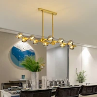 nordic modern magic bean molecular led chandelier golden iron glass ball design living room dining room kitchen room lighting