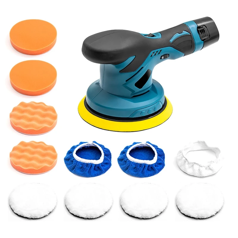 12V Cordless Car Polisher Wireless Electric Polishing Machine Brushless 6 Adjustable Speed Hand-held Portable Car Waxing Tool