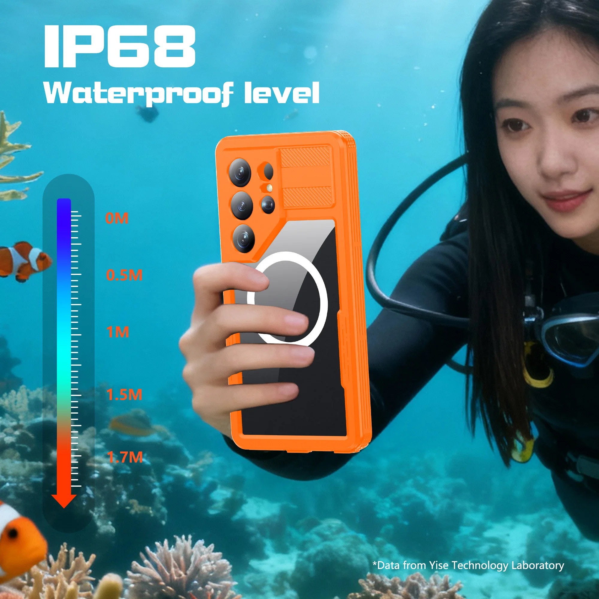 Фото 360 °   Полностью защитный водонепроницаемый чехол IP68 для подводной съемки для Samsung Galaxy S26 Ultra, S26 Plus, ударопрочный, пыле- и снегозащитный чехол №3