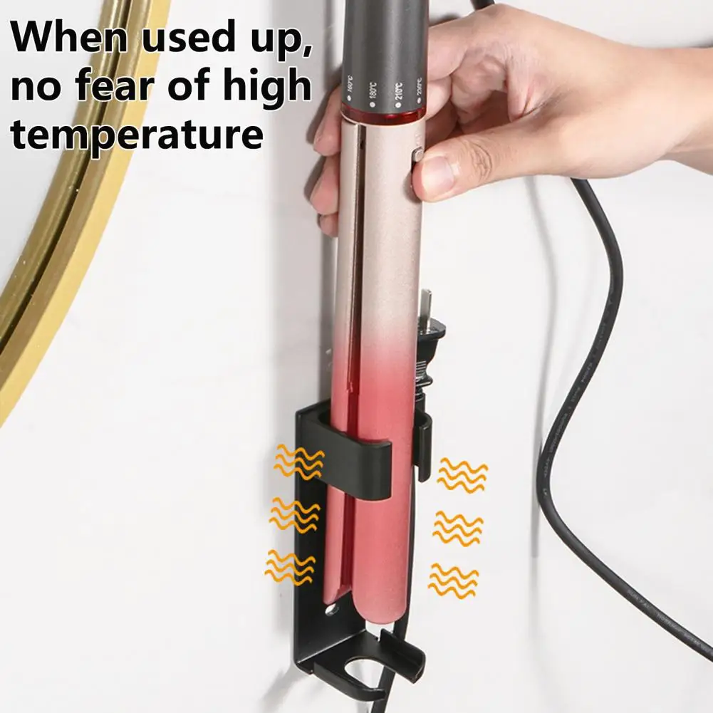 

Hair Curling Iron Organizer Steady Corrosion-resistant Hair Straightener Holder Wall Mounted Hair Straightener Holder