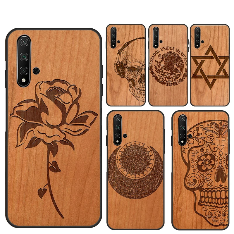 Фото Чехол Tree Rose Skull Cactus Wood для Huawei Nova 12s 12i 11i 7i 8i 9 10 SE Y91 Y90 Y60 Y70 Y72 Y61 P60 Pro P30 P40 Lite Case №1