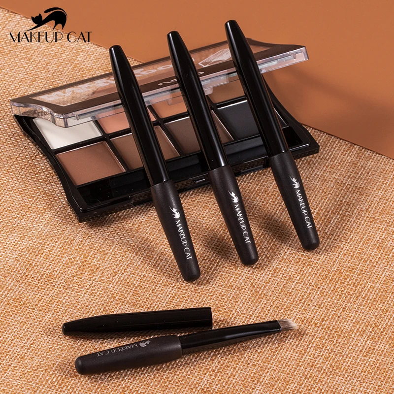 Косметическая Кисть для макияжа Cat-кисть бровей из натурального черного дерева с