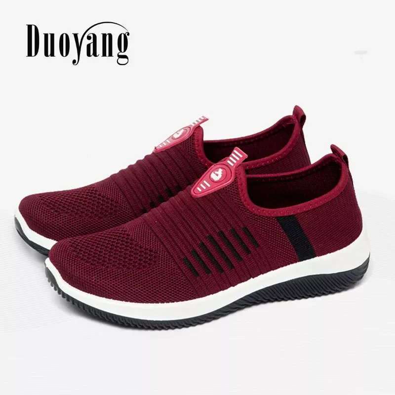 

2022NEW sneakers 2022 new women vulcanize shoes trainers knitting breathable mesh shoes woman elderly Casual lazy shoes Plus Siz