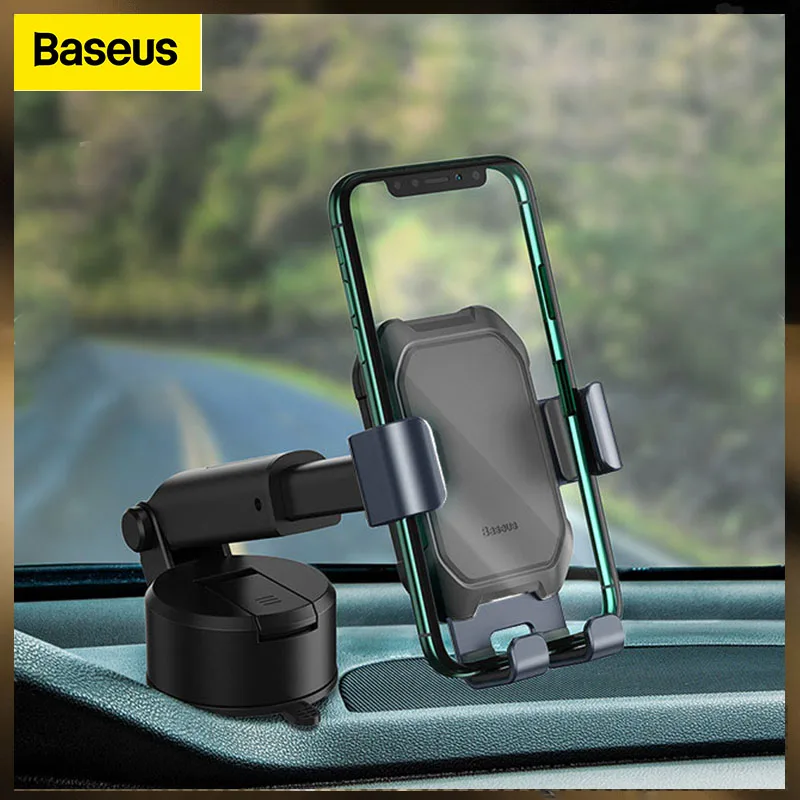 

Автомобильный держатель для телефона Baseus на присоске для iPhone, Xiaomi, автомобильный держатель на сильной присоске, регулируемый гравитационный автомобильный держатель на 360 градусов