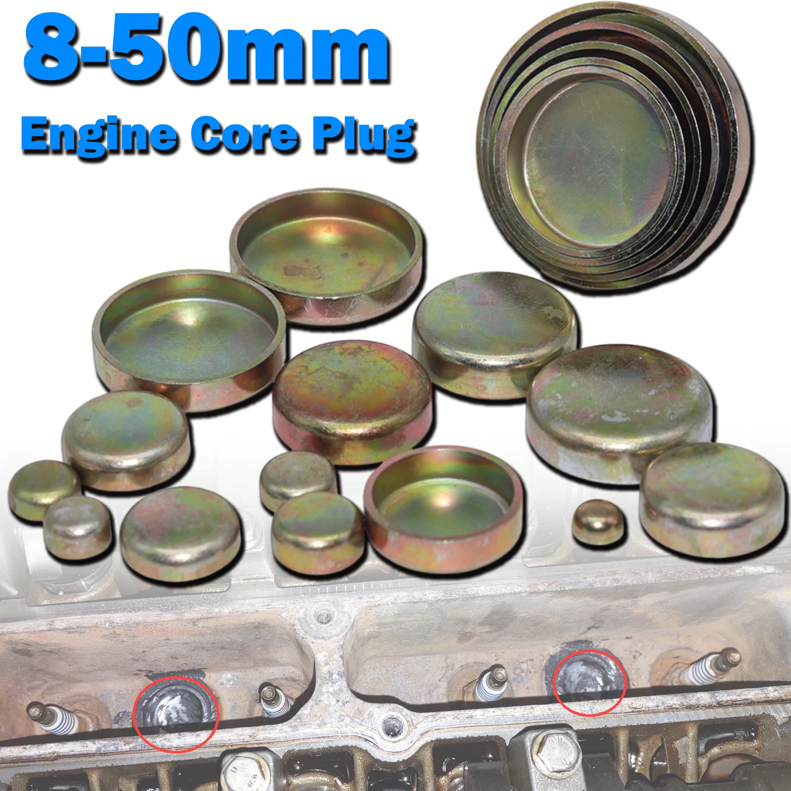 

8-50 мм универсальная заглушка сердечника двигателя, оцинкованные заглушки для замораживания/расширения, блок головки блока цилиндров, заглушка для сварки, морозная заглушка, запасная часть автомобиля