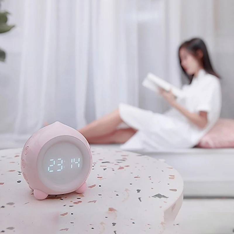 

Alarm Clock Night Lamp Voice Control LED Digital Clock Electronic Desk Table Clock Cute speaker For Children Kids Smart Home