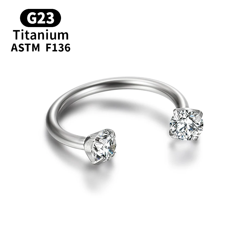 

Piercing Nose Ring Zircon Hinge Titanium Clicker Segment Helix Earrings Cartilage Industrial Charming Body Jewelry Labret sexy