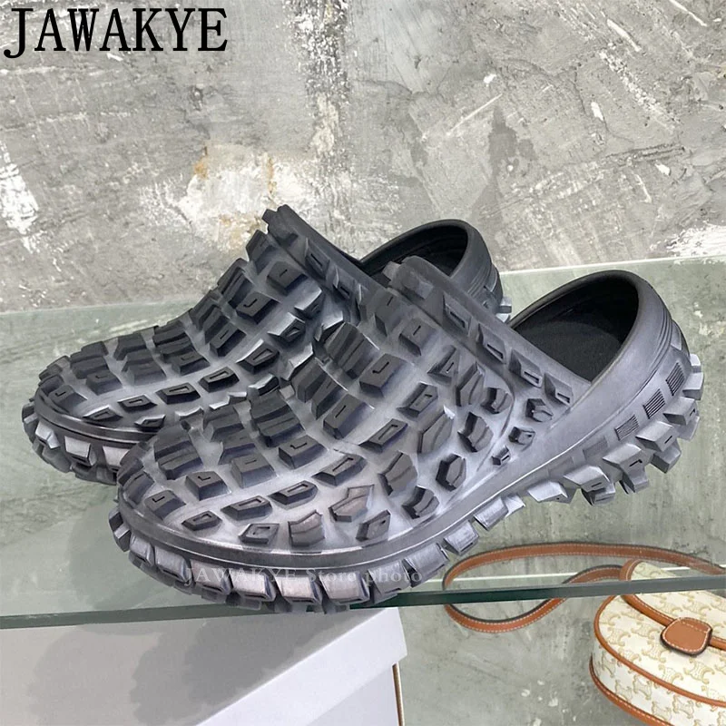 

2023 New Men's Anti-skidding PVC Flat Shoes Peculiar Old Devise Waterproof Slip on Casual Shoes Fashion Luxury Brand Shoes Men