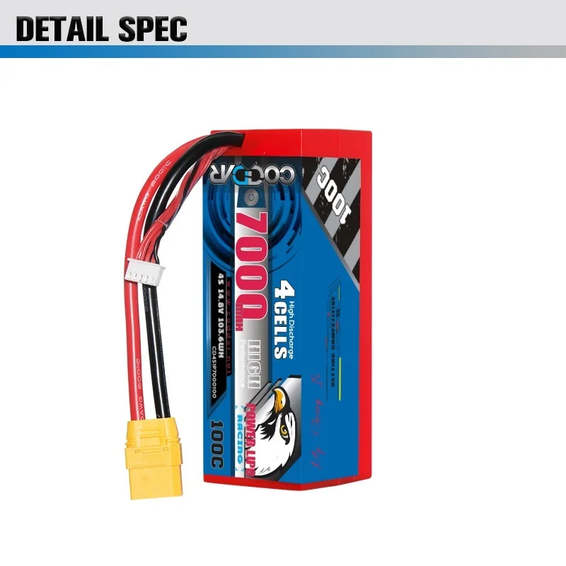 

CODDAR RC Lipo 4S 14.8V Battery 7000mAh 100C HardCase with XT90 Deans For Racing RC Car Vehicle Truck Truggy Buggy toys battery
