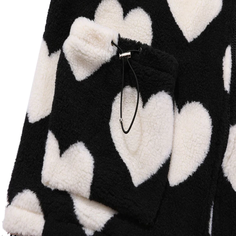 2022 Women's Faux Rabbit Fur Jacket Autumn and Winter Love Plush Jacket Women Loose Hooded Thick Cotton-Padded Clothes Tide