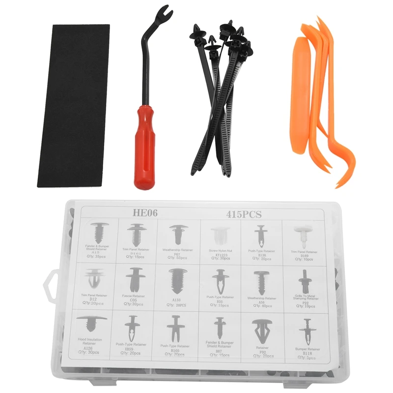 

456 шт., набор пластиковых крепежных зажимов для автомобиля, 19 размеров