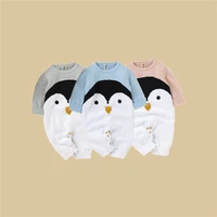 unisex newborn baby clothes cute penguin print rompers cotton knitted long sleeve baby girl boy jumpsuit infant clothing 3 18m