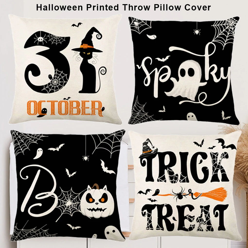 

Breathable Cushion Covers For New Halloween Decorations Soft New Halloween Throw Pillow Cover