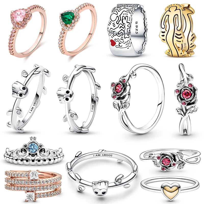 

Groot Head Portrait Ring 925 Sterling Silver Original For Women Couple Engagement Wedding Real Silver Luxury Ring Jewelry Gift