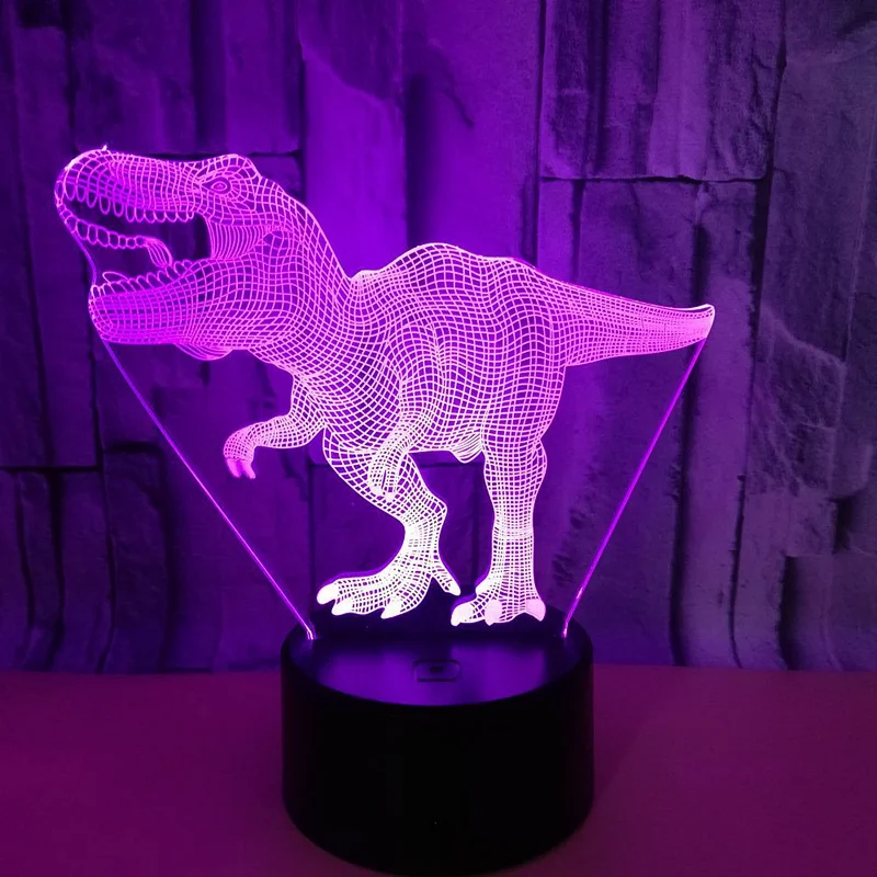 

Children's Birthday Gift Home Furnishing Decoration 3D Acrylic Lamp Color Transformation Dinosaur Led Lights for Room