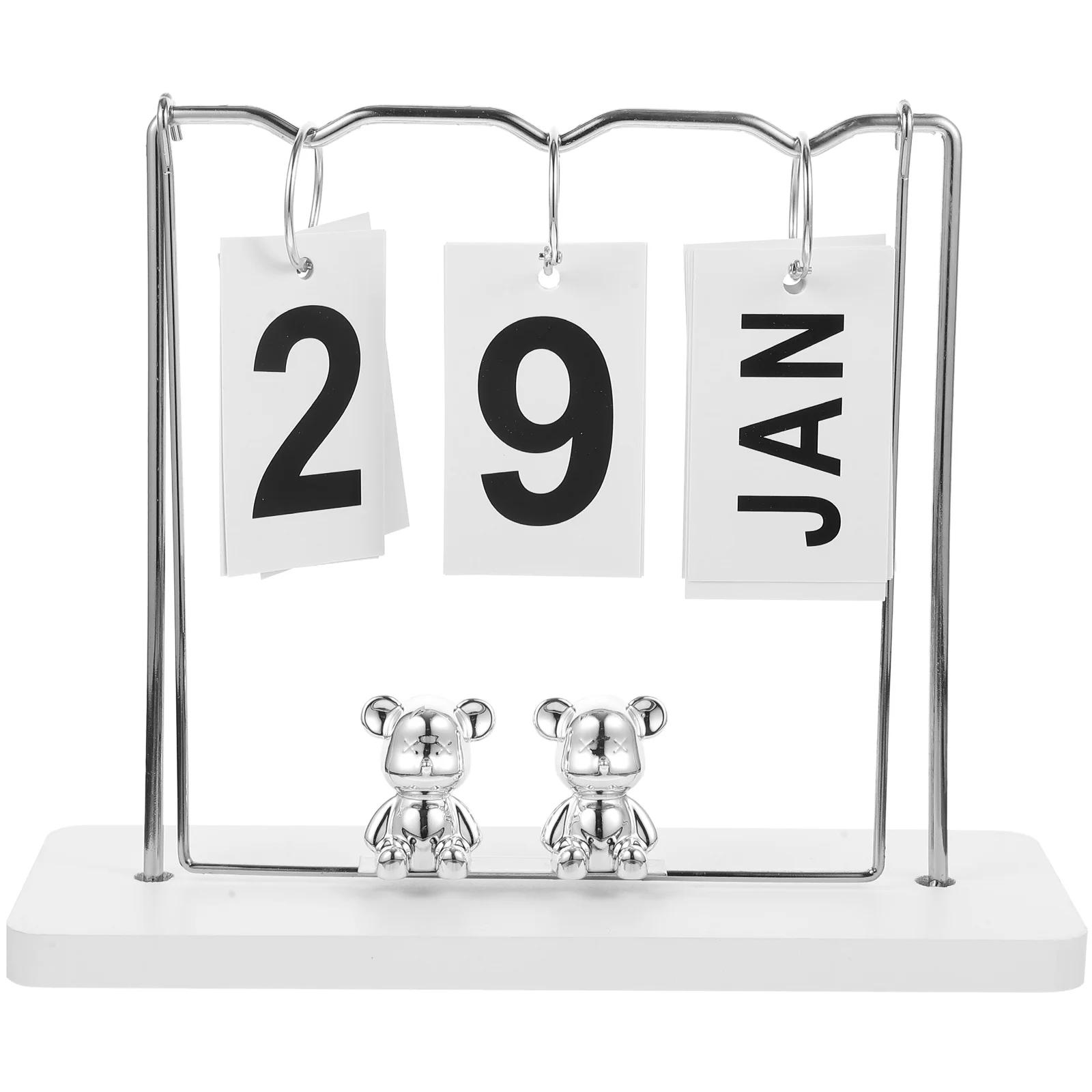 

Office Desk Decor Calendar Desktop Decoration Standing Home Metal Perpetual Creative Reusable Flip