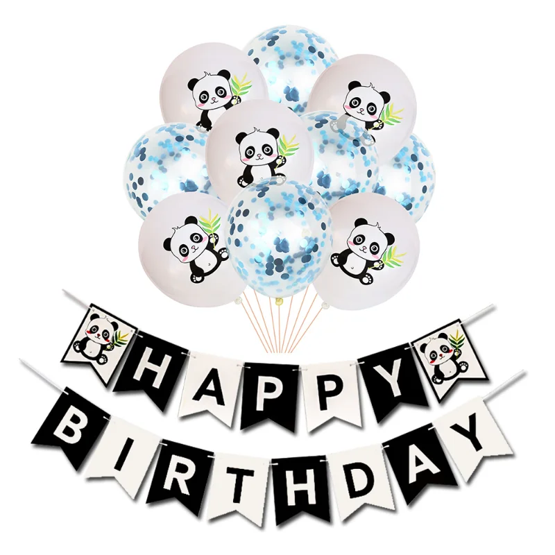 

Panda Balloon Set Birthday Party Theme Decoration Latex Balloon Baby Shower Party Supplies Flag Decoration
