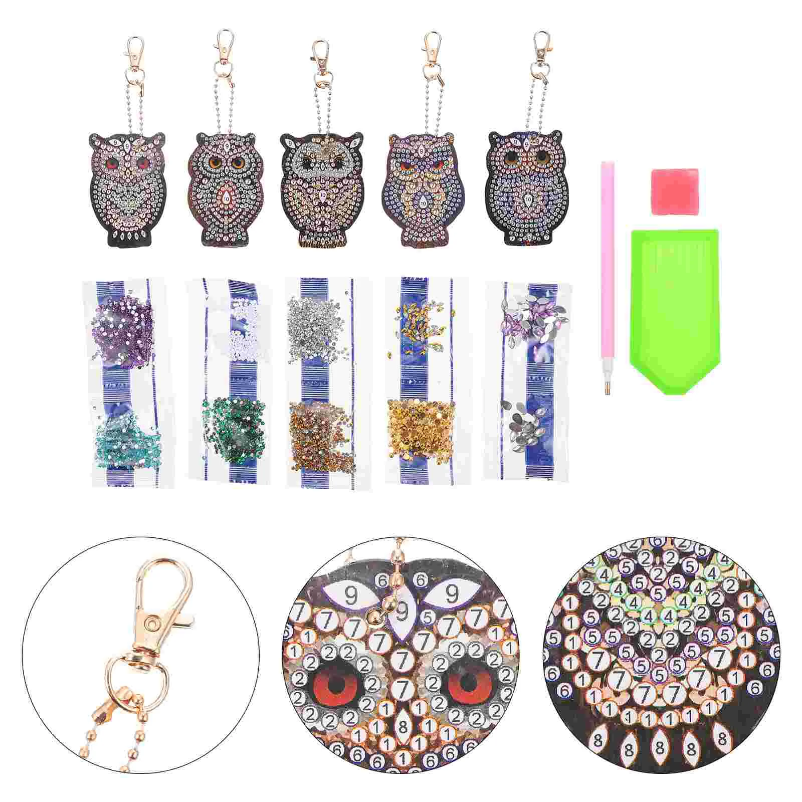 

1 Set Delicate Diamond Key Chains Pretty Resin Key Chains Premium Key Pendants