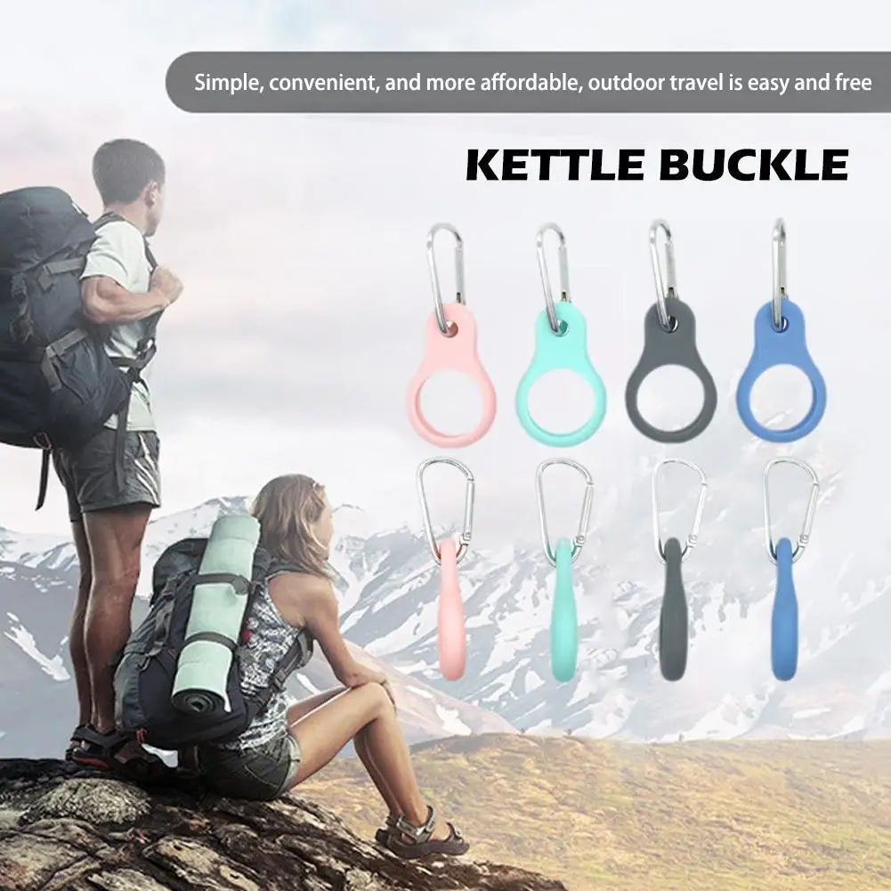 

2PCS High Quality Aluminum Sports Kettle Buckle Outdoor Holder Hook Bottle Rubber Carabiner Water Tool Hiking Buckles Camp S8B7