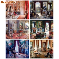 ruopoty coloring picture by numbers indoor handmade paint by number scenery paintings on canvas handpainted kits wall decor