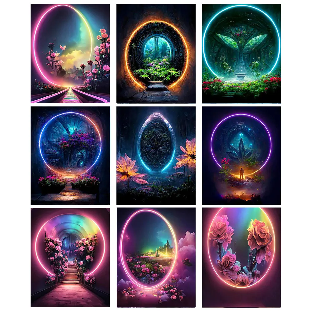 

GATYZTORY Painting By Numbers Scenery DIY Oil Coloring By Numbers Street Landscape Canvas Paint Art Pictures Home Decor