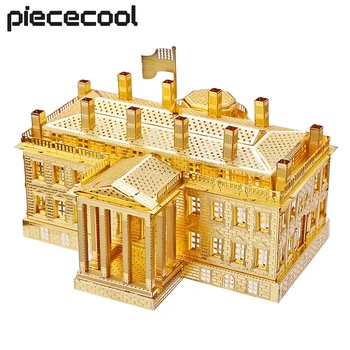Piececool Puzzle 3D Metal Puzzle The White House Model Building Kits Jigsaw for Teens DIY Kit Model Kits Best Gifts for Adult 1