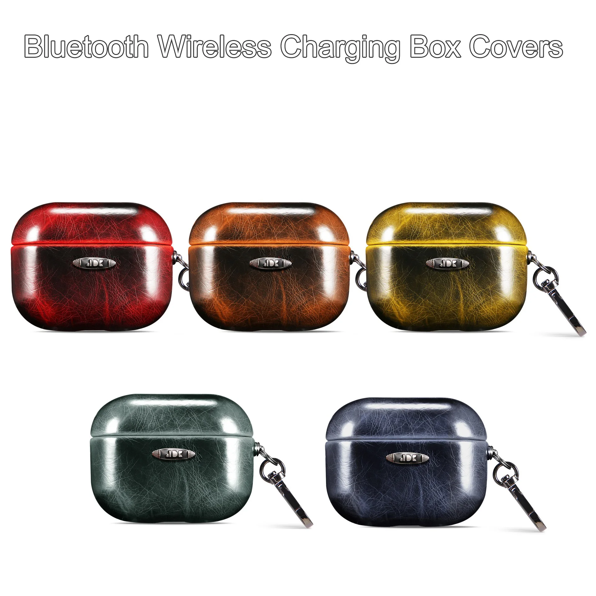 

Animal Texture Leather Protective Case with Anti-lost Buckle for AirPods 1 2 3 Pro Bluetooth Wireless Charging Box Luxury Covers