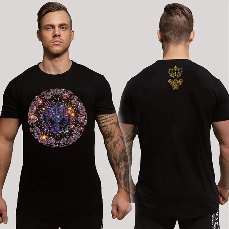 

2023 Diamond stone Men Tshirts Casual All-match Fashion Tshirts Loose Streetwear Personality Top Pullover size S-4XL Tops