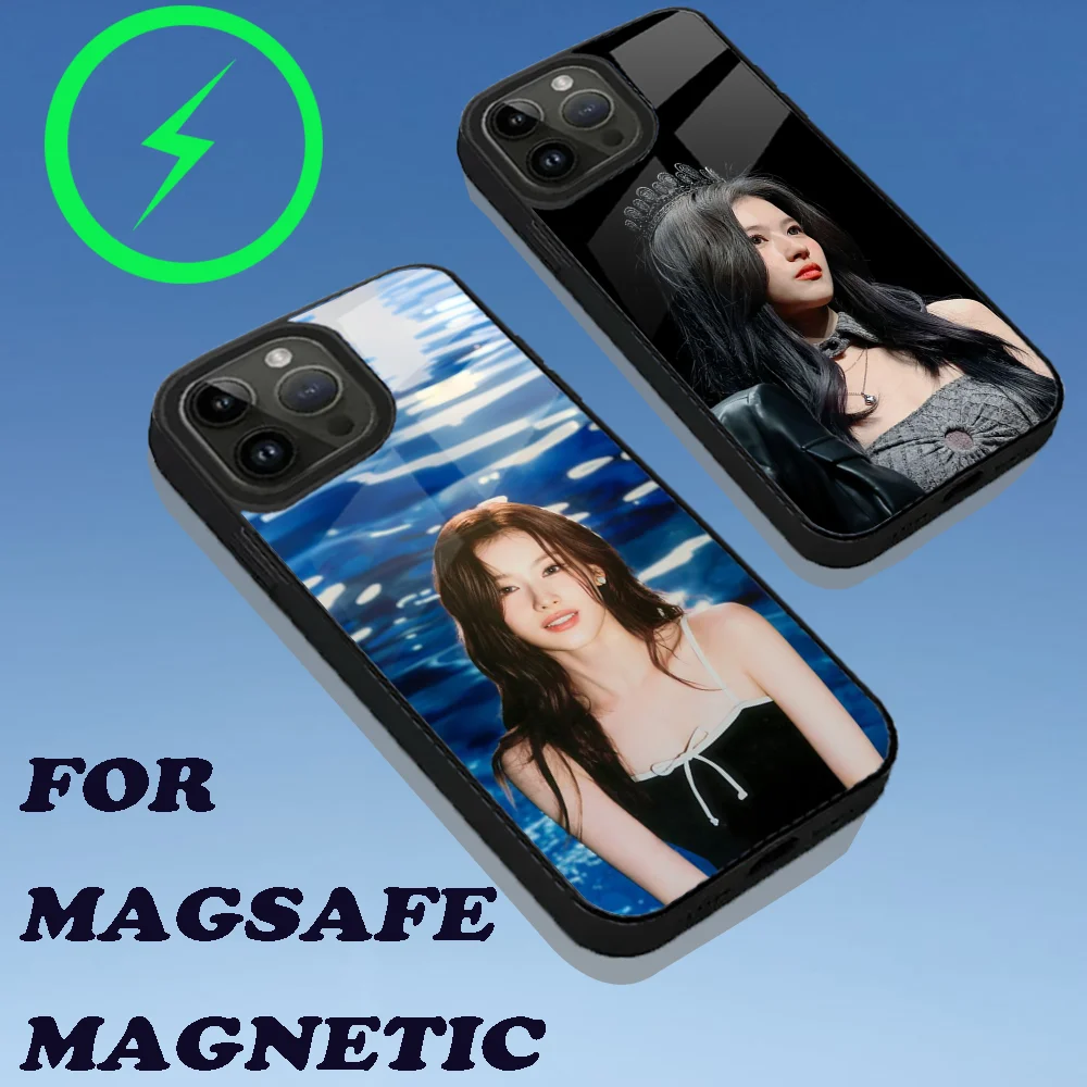 Чехол для телефона Singer Minatozaki S-Sana iPhone 16 15 14 13 12 11 Plus Pro Max Mini Magsafe магнитная