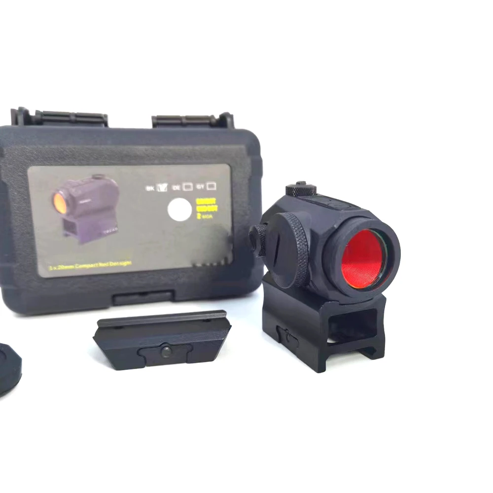 

Romeo5 1x20mm Compact 2 MOA Red Dot Sight Reflex Airsoft Riflescope Hunting Accessoris with 20mm High Mount Black