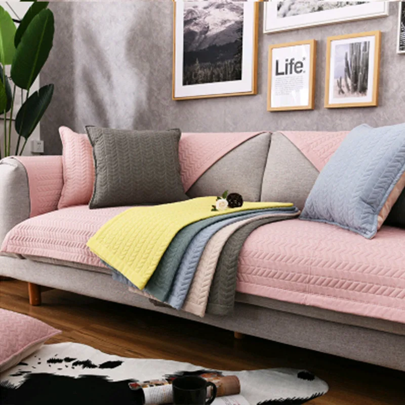 

100% Cotton Thick Sofa Pad Anti-skid Sofa Cushions Sofa Cover Four Seasons General Couch Cover Bay Window Pads 1pc