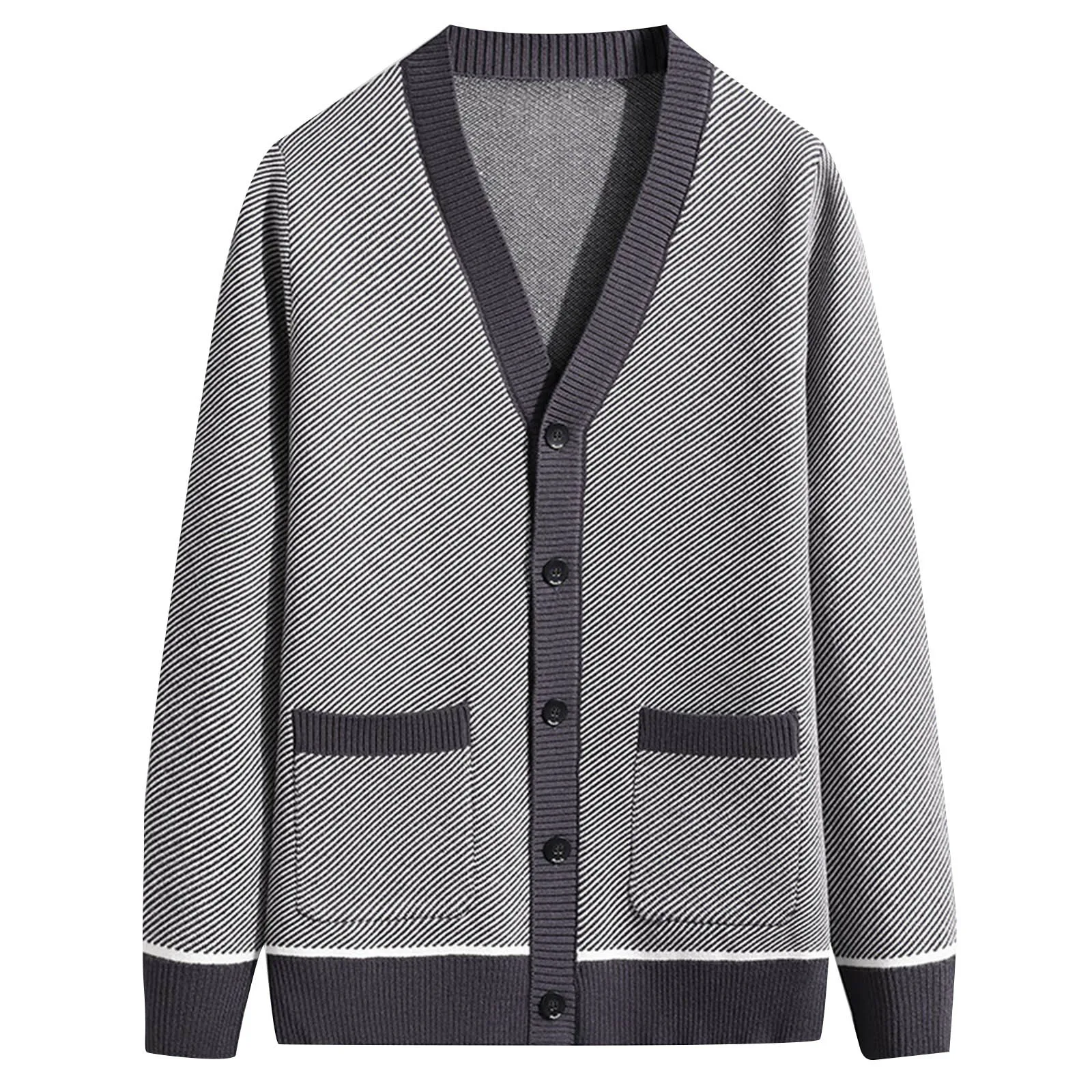 

Large Mens Autumn Leisure Solid Fasten Pocket Thin Jacket Blouse Coat Cardigan Top Cape with Pockets