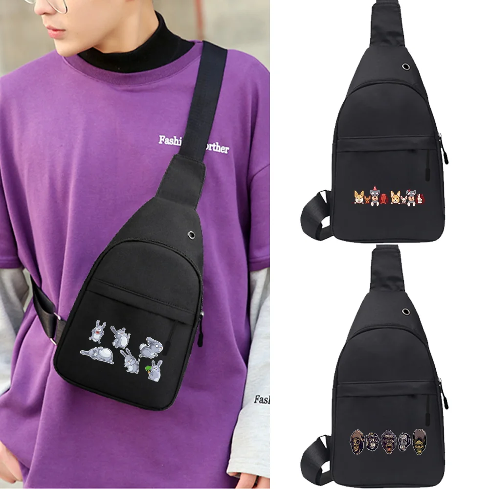 

Fashion Crossbody Chest Bag Men Multifunction Cartoon Series Shoulder Bag Key Phone Bag Travel Sports Pack Messenger Pack Unisex