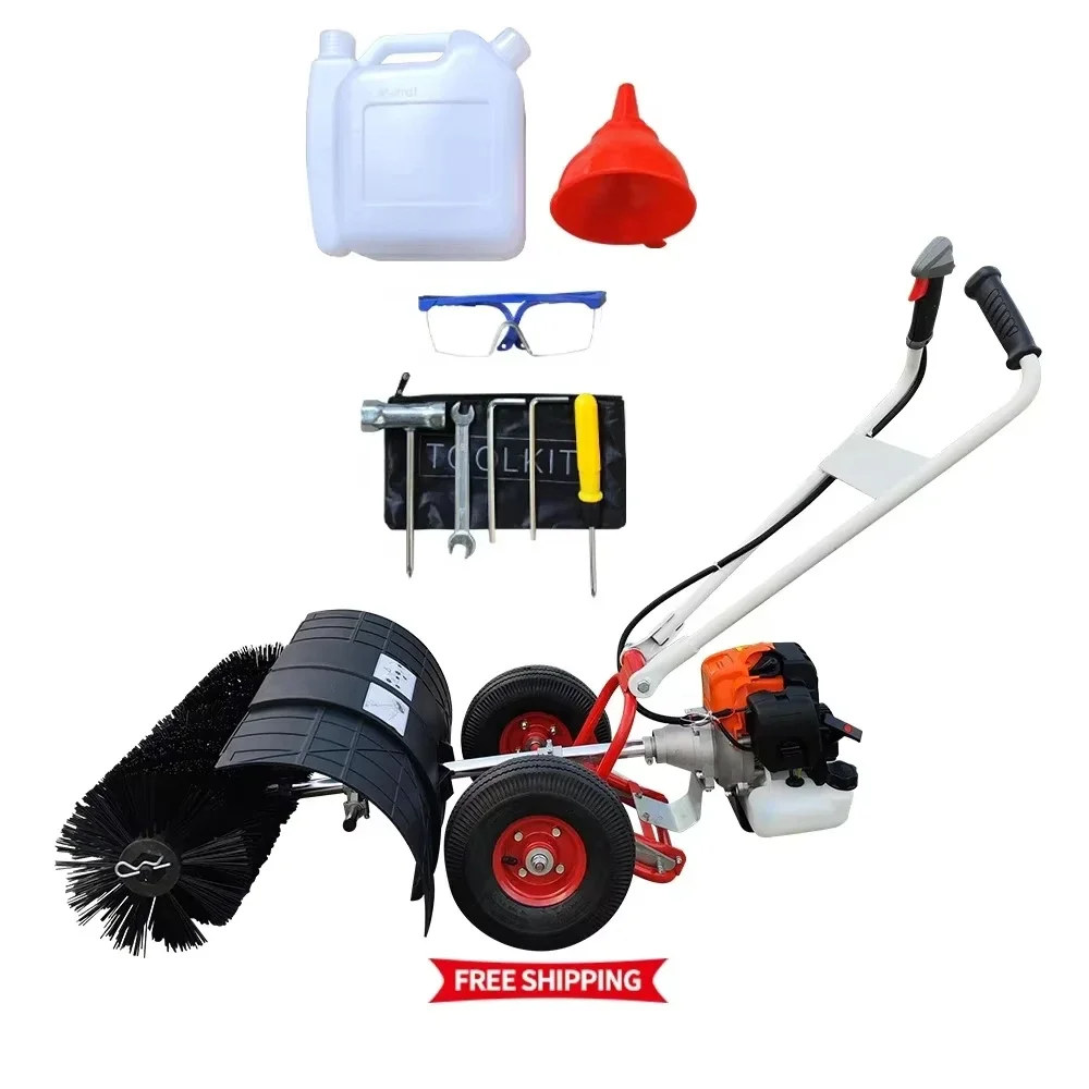 Power Brush Broom ручная подметальная машина для газона щетка наполнения песка и резины