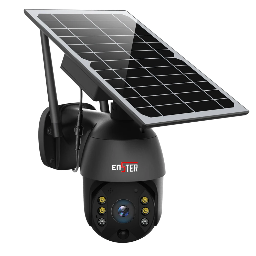 

ENSTER 2MP Color Night Vision Two-way Audio Cloud Storage Battery Powered Solar Panel PTZ WiFi Wireless Camera