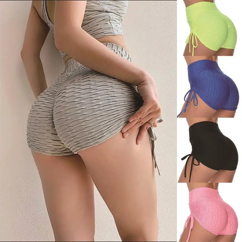 

Шорты женские антицеллюлитные с завышенной талией, однотонные Короткие штаны для йоги, фитнеса, спортзала, байкера, пуш-ап