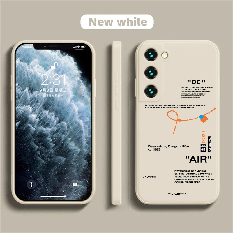 Мягкий чехол Ins для кроссовок из жидкого силикона для Galaxy S10, S20, S21, S22, S23, S30, S22, Ultra, S8, S9, S10 Plus, чехол-буфер для спортивной обуви