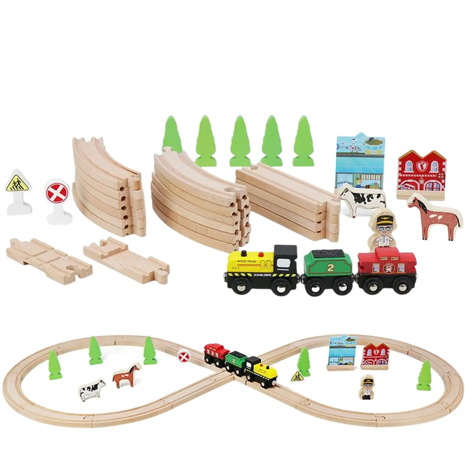 

Train Toy Set Railway Train Playset Railway Track Toy for Preschool Gift