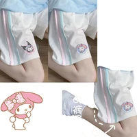 kawaii kuromi mymelody shorts japanese female summer cute student korean version loose bf style casual white wide leg pants gift
