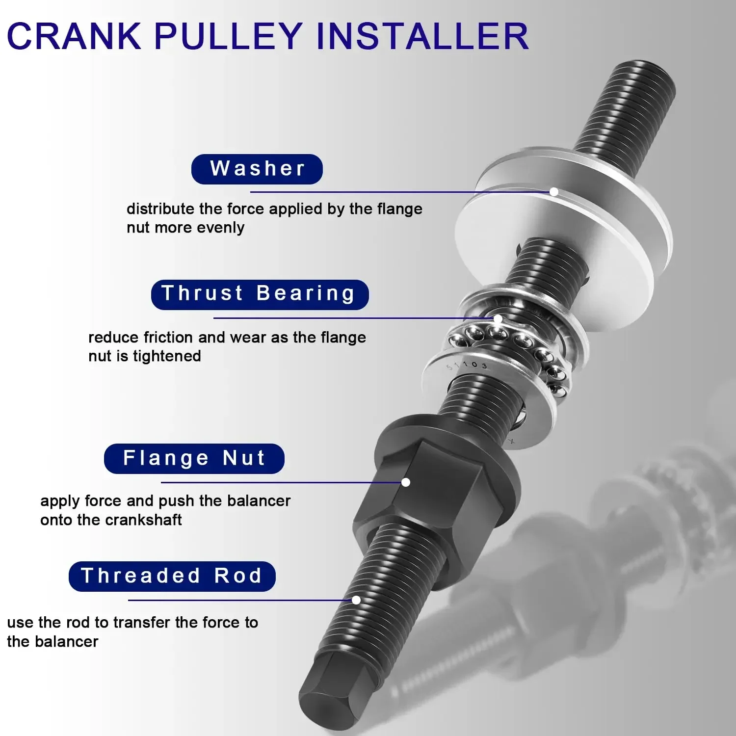 551141 Инструмент для установки Harmonic Balancer LS GM 1997-UP V8 LS1 LS2 LS3 LS4 LSX LSA LS6 LQ4 LQ9 кривошипного