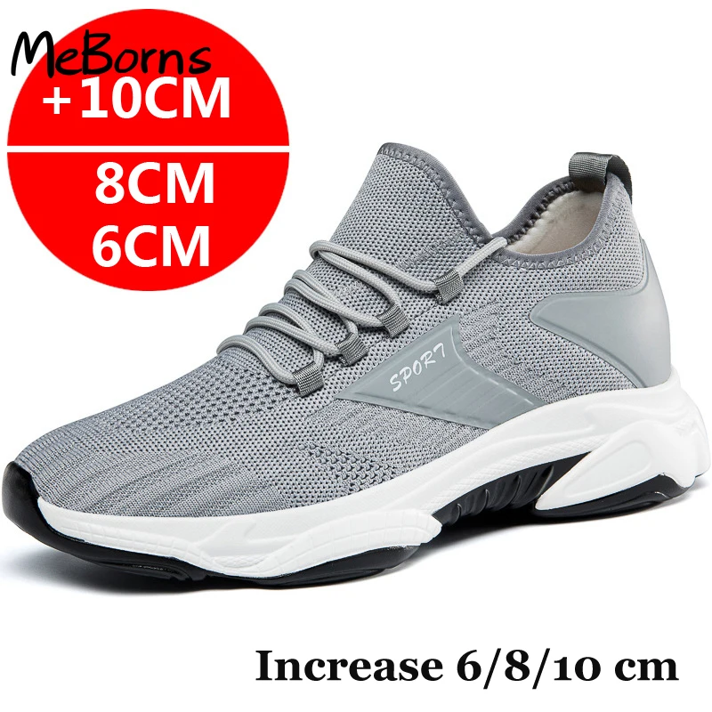 

Sneakers Men Elevator Shoes Height Increase Shoes For Men Casual Insole 10cm 8cm 6cm Optional Heels Moccasins Taller Male