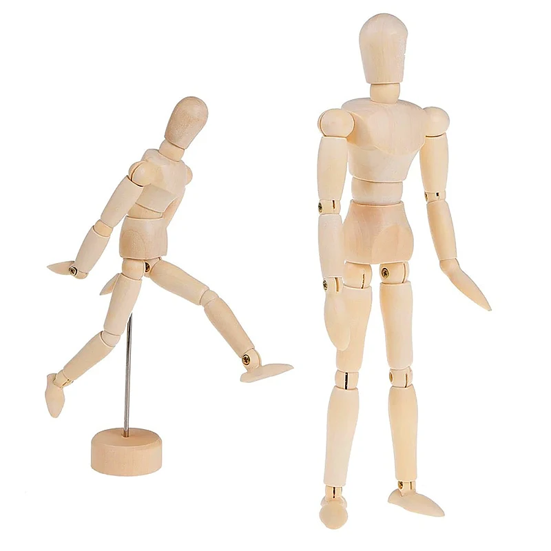 

Artist Movable Limbs Male Wooden Toy Figure Model Mannequin Bjd Art Sketch Draw Action Toy Figures Kid Art Puppet kid Gift