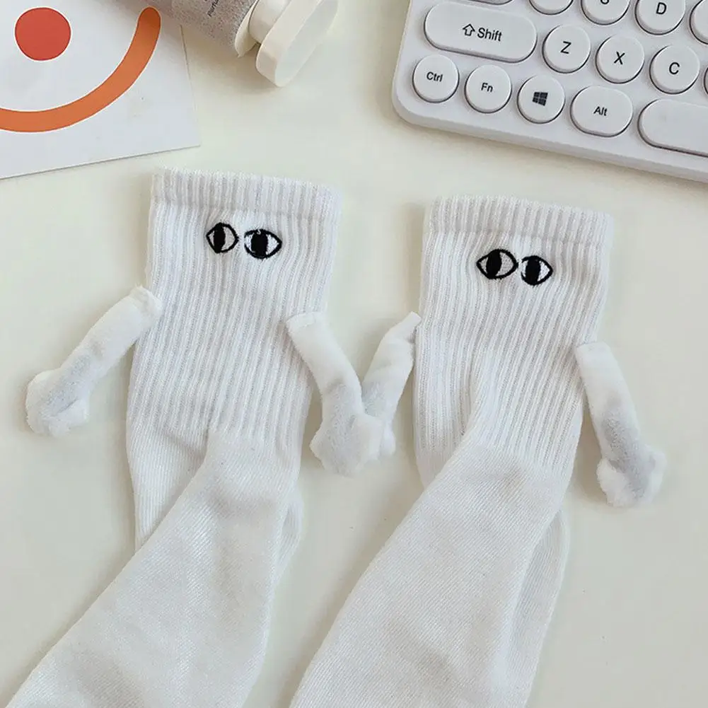Handle Sock Magnetic Suction Couple Socks Cartoon Lovely Hand In Hand Magnetic Socks For Women Holding Hands Sock