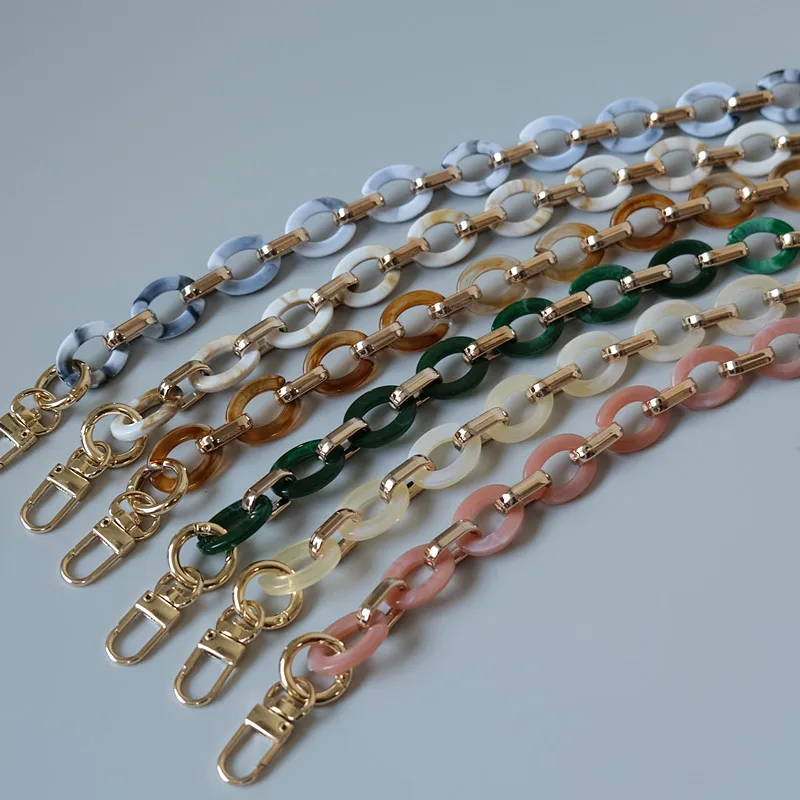

New Acrylic Bag Chain Bag Strap Removable Bag Accessories Colourful Women's Resin Chain chain of bags Purse Chain Fishbone chain
