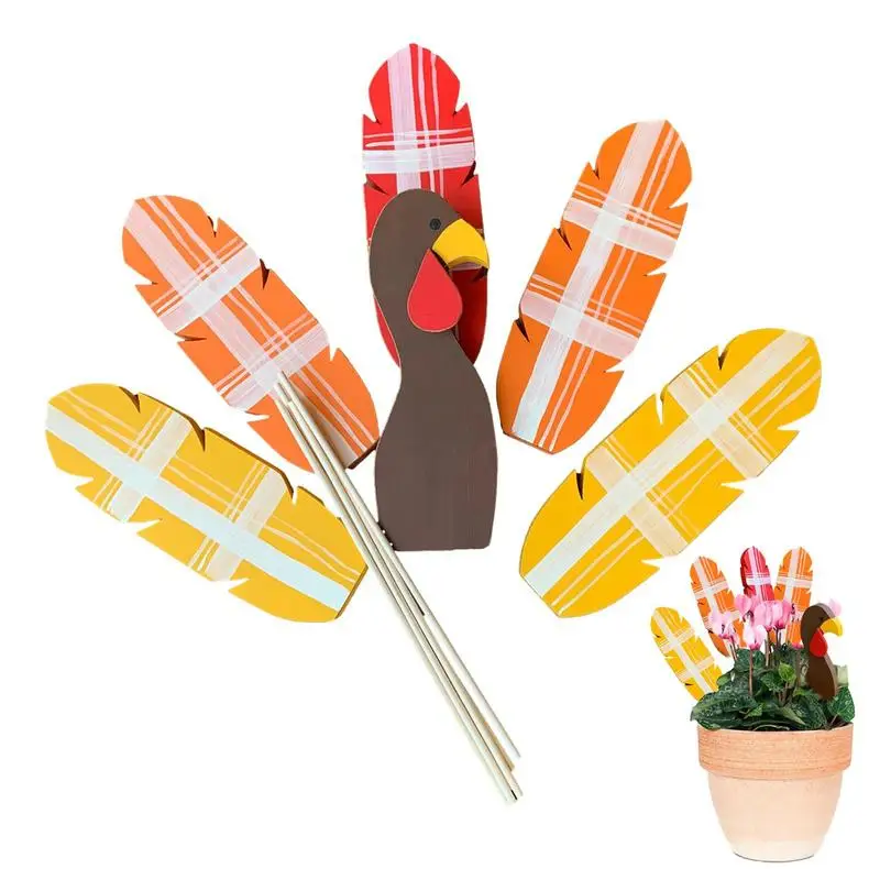

Wood Turkeys Thanksgiving Decorations Garden Turkey Thanksgiving Wood Planter Decor Turkey Garden Decoration Insert Thanksgiving