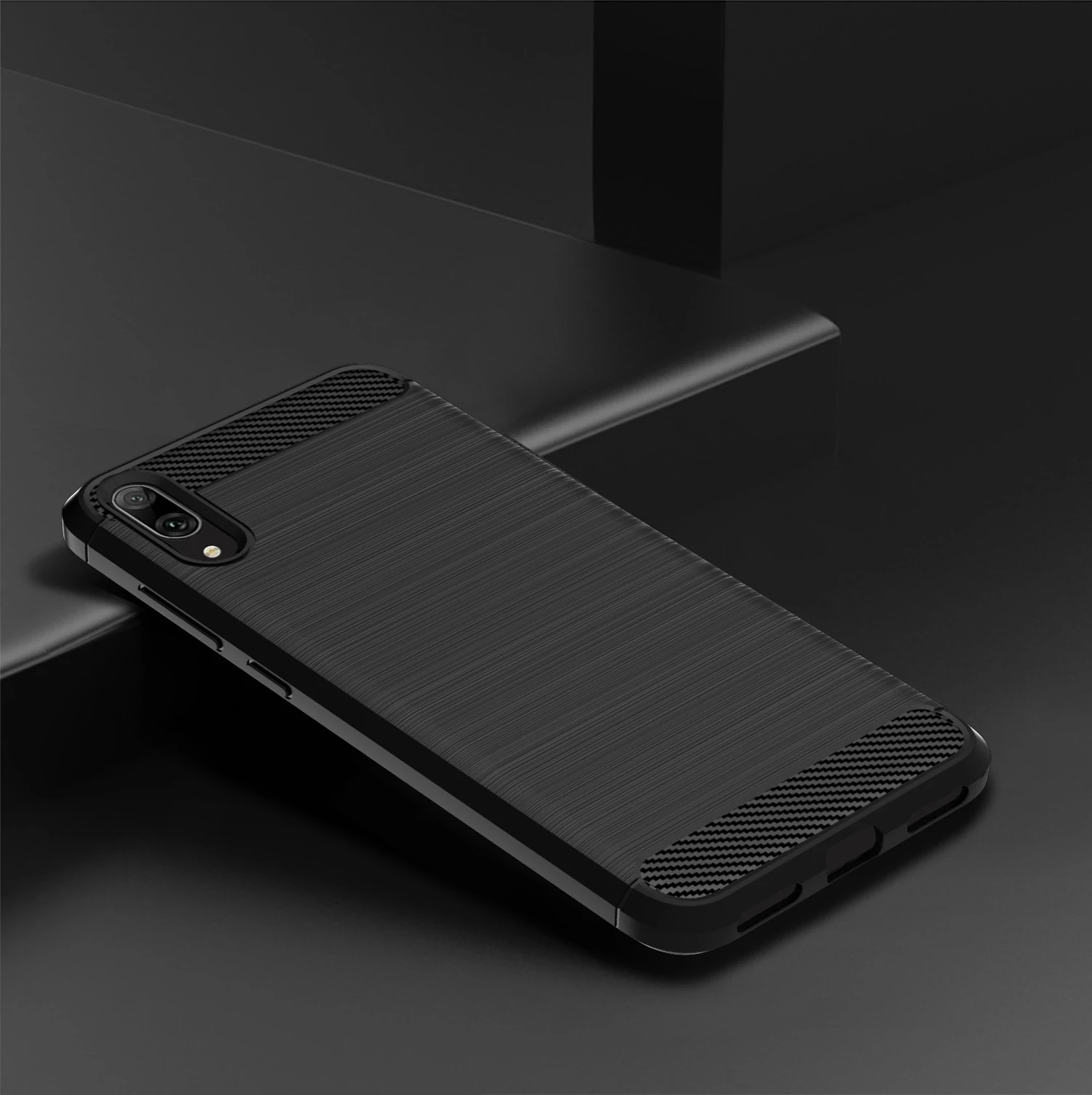 Углеродное волокно Huawei 2017 Y7prime противоударный силиконовый чехол для телефона Y7 Pro