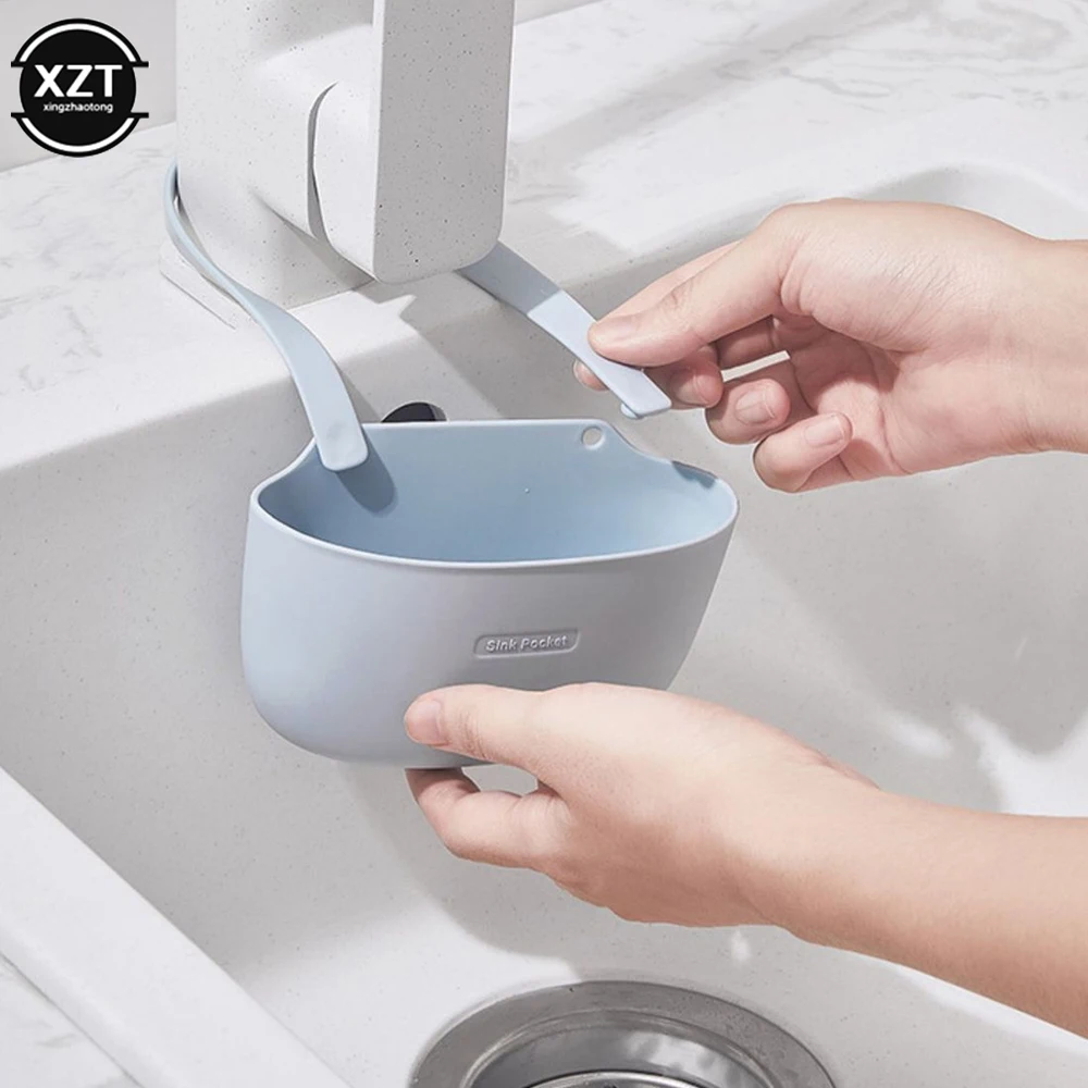 

Kitchen Sink Shelving Bag Dish Cloths Rack Suction Sponge Hanging Drain Bag Multipurpose Bathroom