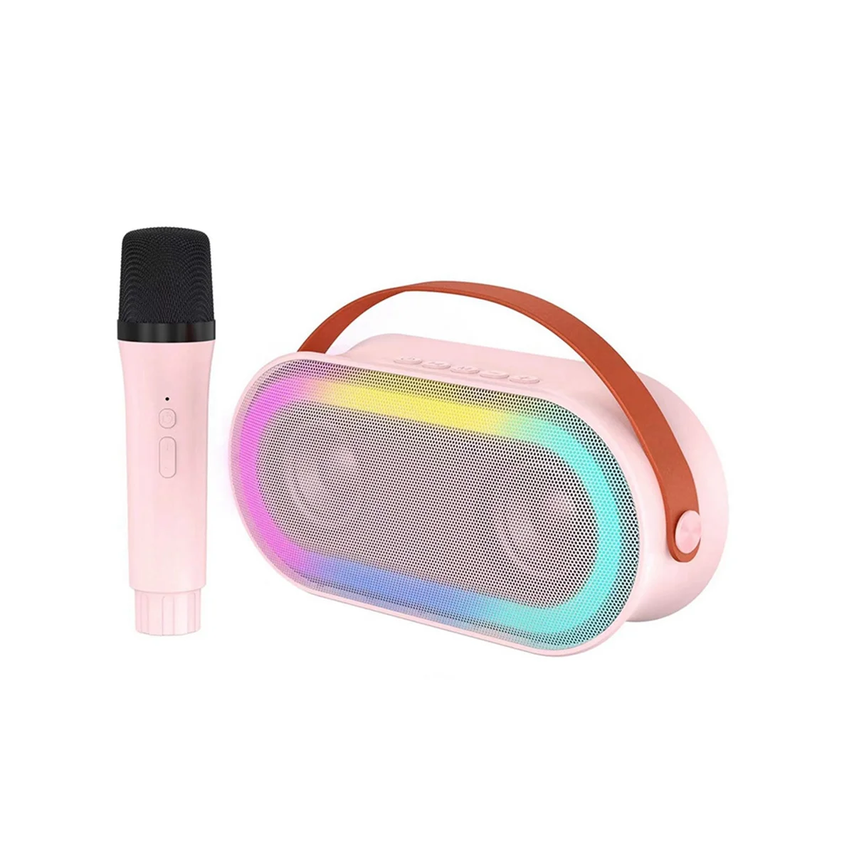 

Outdoor Speaker Mobile Phone Microphone Set, with A Microphone, Children's Family Ktv Colorful Light Audio