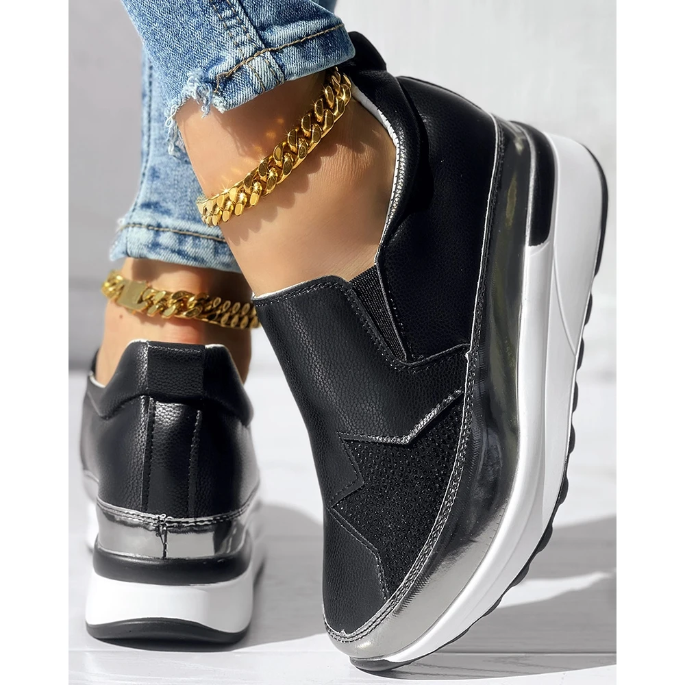 Женские кроссовки на платформе сетчатые сникерсы выход без застежки с цветными